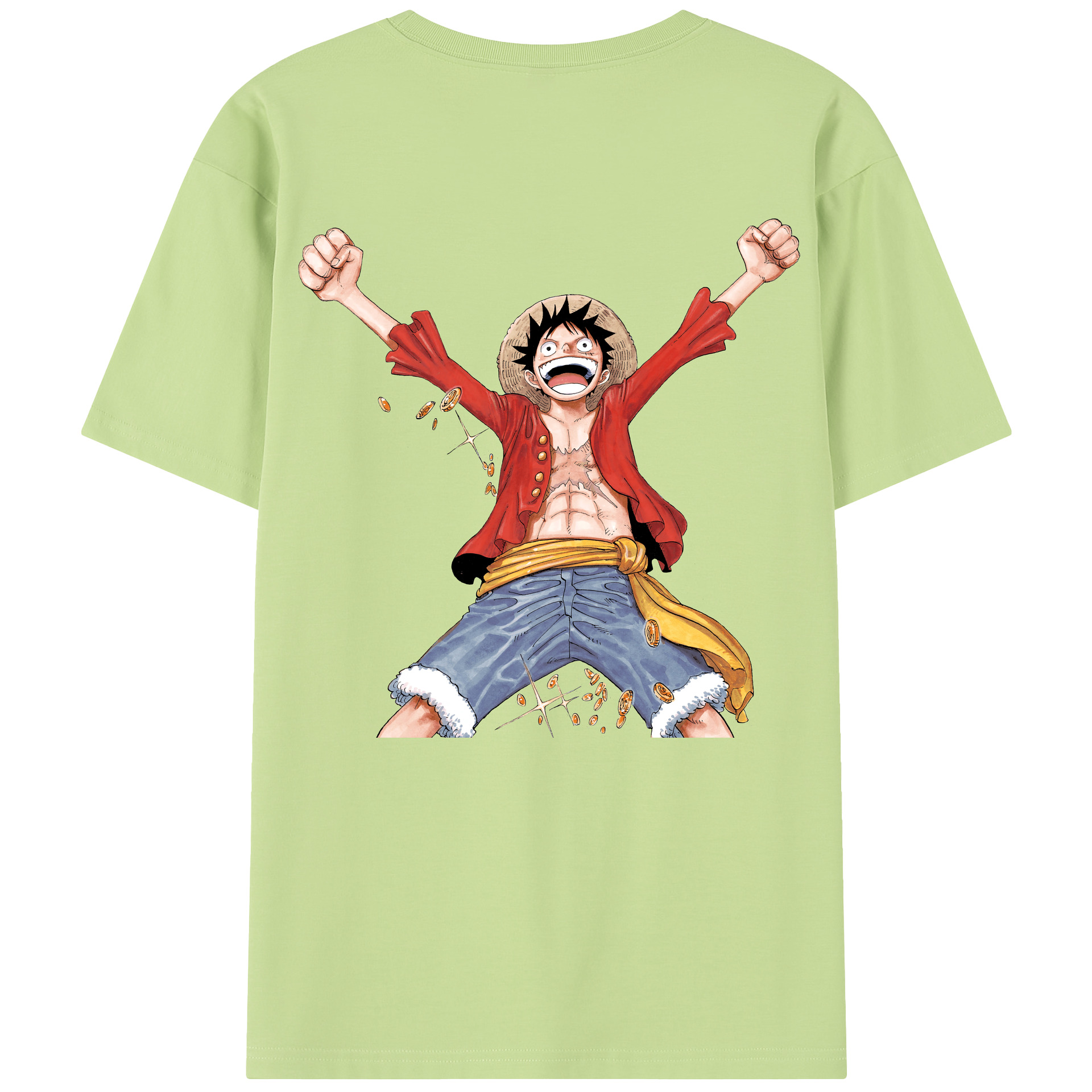 ワンピース モンキー・D・ルフィ ONE PIECE Monkey D. Luffy 綿100％半袖Tシャツ（背面プリント）